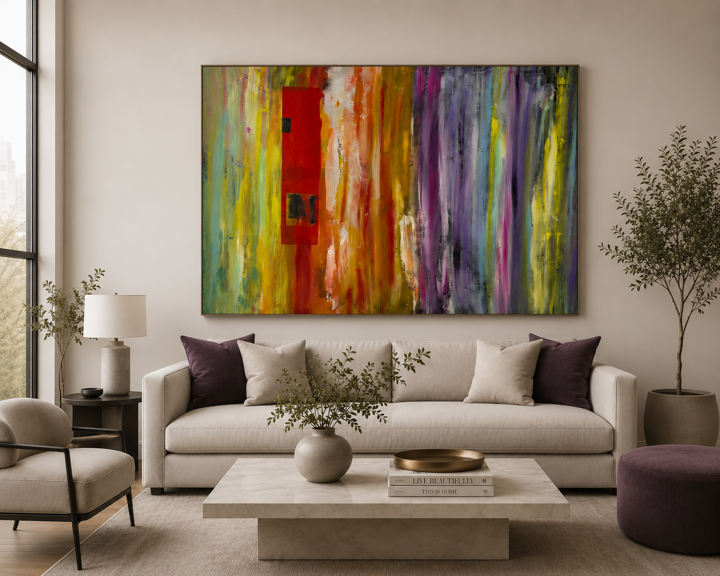 Veil of Color-Abstract Geometric Art Print