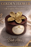 Golden Flower Luxury Candle