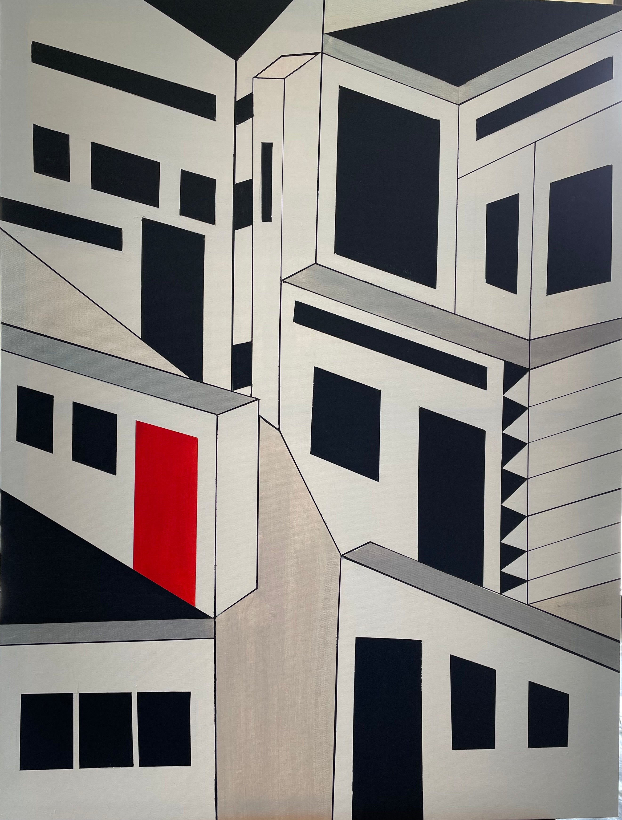 Red ThreshholdGeometric Abstract Art Print