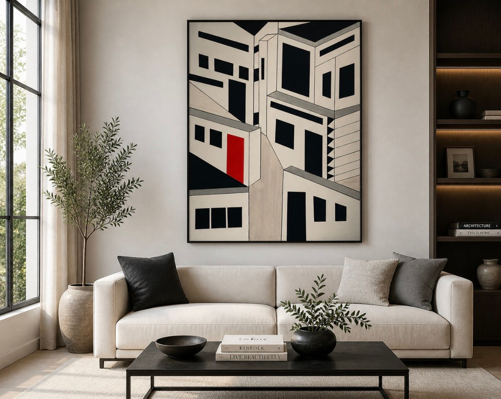 Red ThreshholdGeometric Abstract Art Print