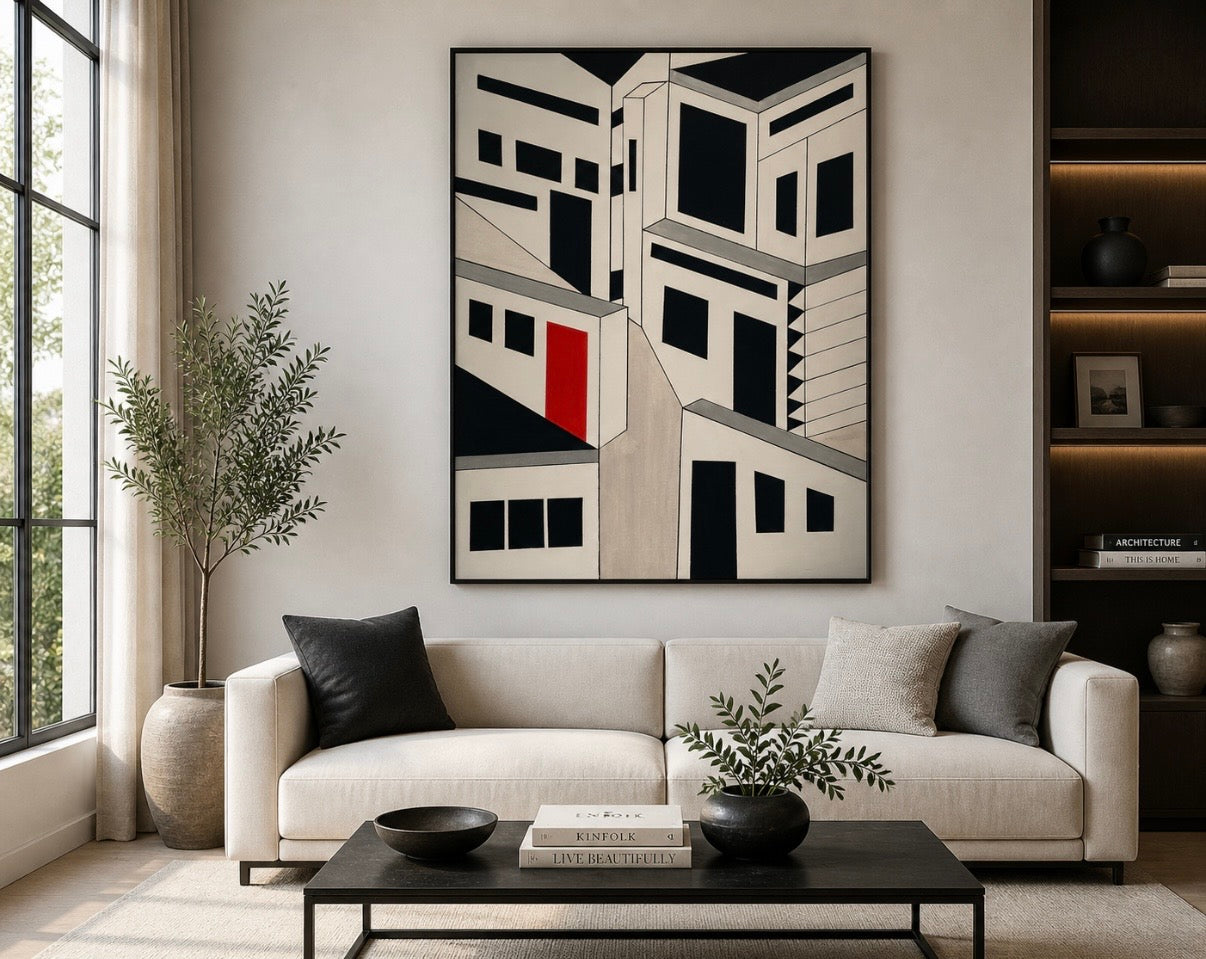 Red ThreshholdGeometric Abstract Art Print